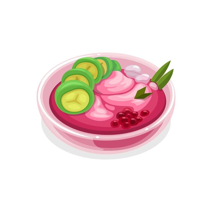 Vector es pisang ijo o green banana ice indonesia bebida de postre tradicional hecha de vector de fruta de plátano
