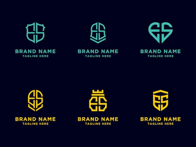 ES Set Logo diseño gráfico moderno, diseño de logotipo inspirador para todas las empresas. -Vectores