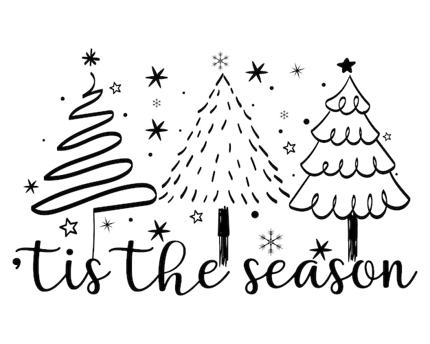 Es la temporada PNG Retro Navidad SVG
