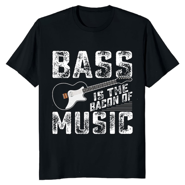 Vector el bajo es el tocino de la música diseño de camisetas