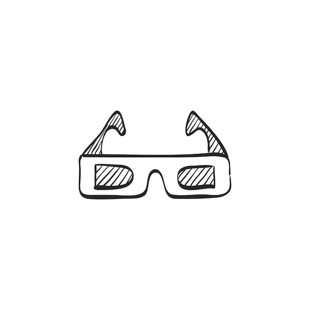 Esbozar gafas 3D icono