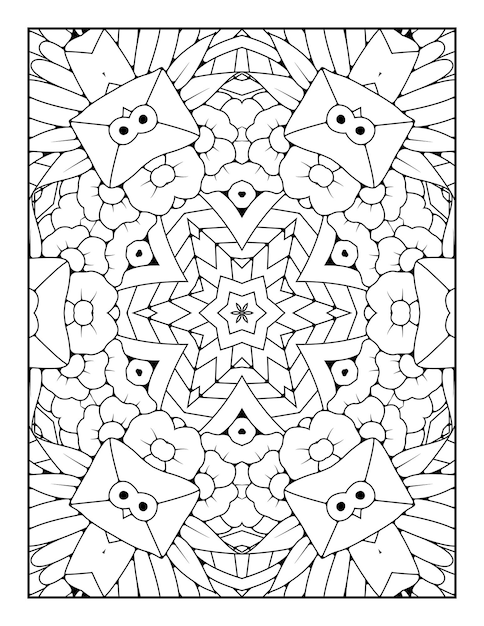 Esbozar la página de coloreado de mandala para colorear y colorear para adultos con arte de línea en blanco y negro