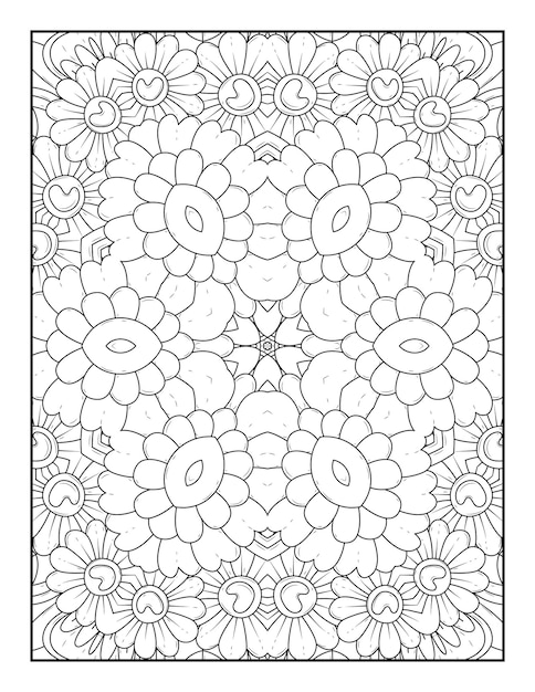 Esbozar la página de coloreado de mandala para colorear y colorear para adultos con arte de línea en blanco y negro