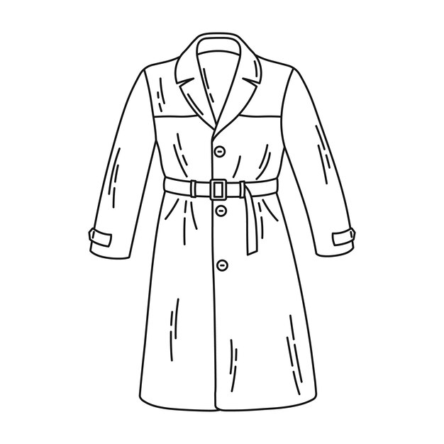Esbozo de abrigo de lluvia impermeable de ropa exterior para hombres