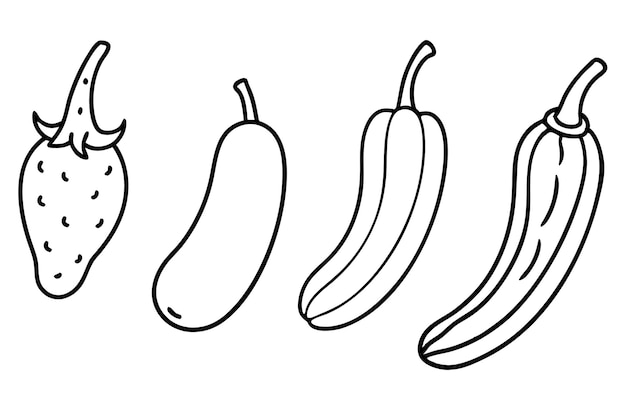 Esbozo de arte de línea de Jalapenos obra de arte minimalista de pimienta