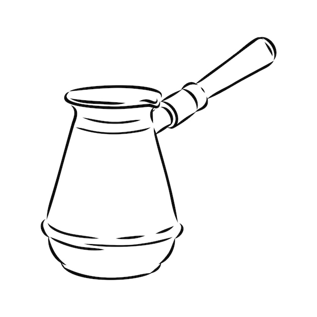 Esbozo de café turco del vector de los granos de café