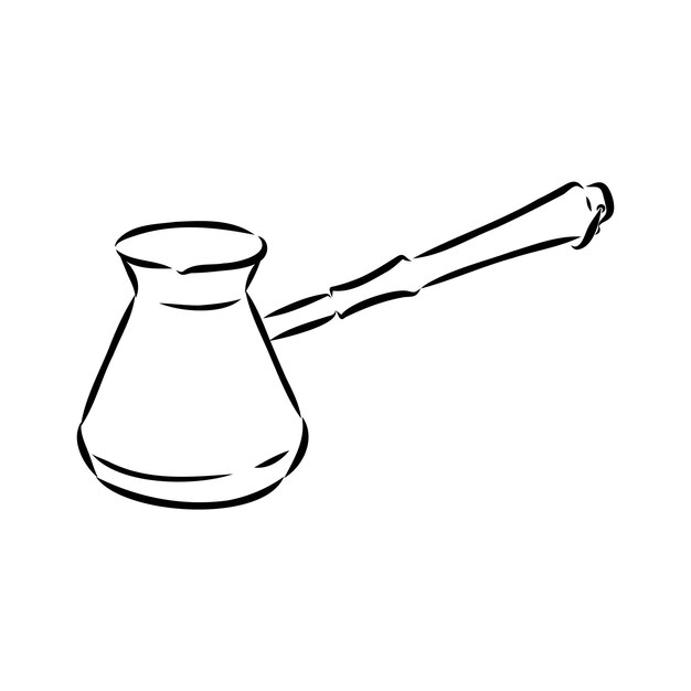 Esbozo de café turco del vector de los granos de café