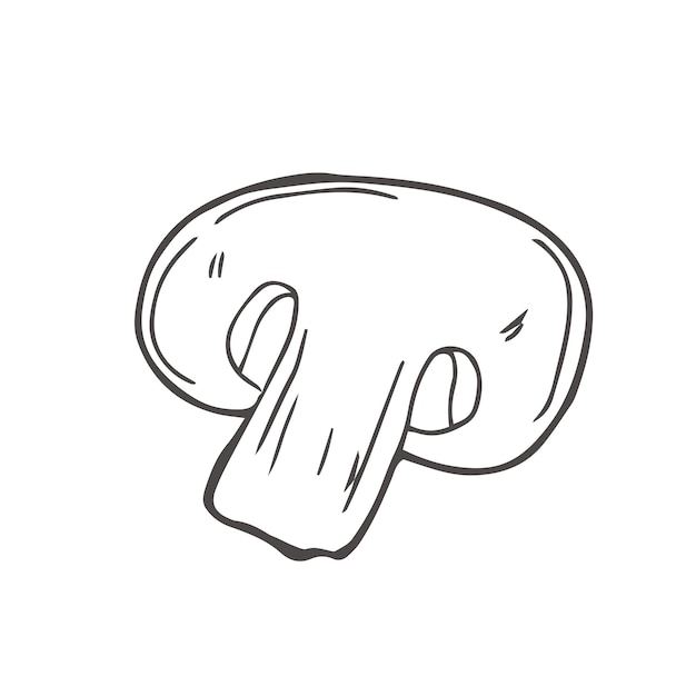 Esbozo de Champignon Ilustración dibujada a mano en vector