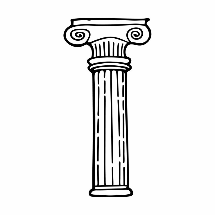 Vector esbozo clásico de columnas iónicas para proyectos de arquitectura y diseño