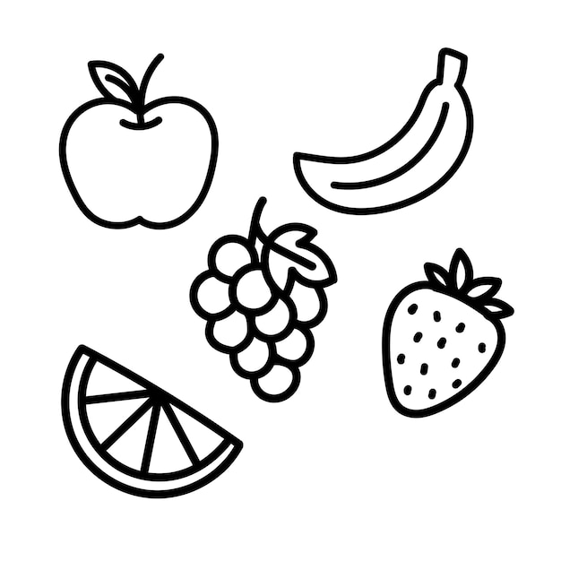 Esbozo de la colección de frutas
