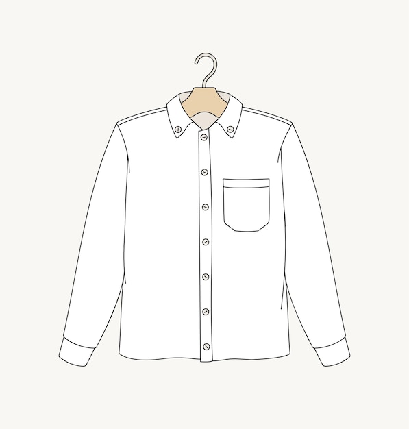 Vector esbozo de concepto de camisa creatividad minimalista y arte tendencia de la moda y estilo de costura y