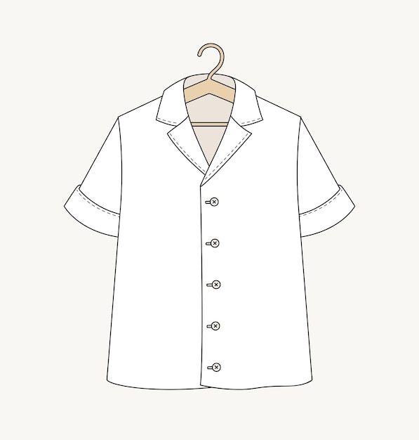 Esbozo de concepto de camisa creatividad minimalista y arte tendencia de la moda y estilo de costura y