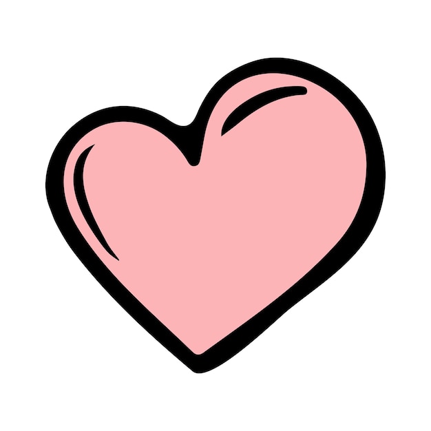 Esbozo de corazón beige pastel aislado sobre fondo blanco Ilustración vectorial para cualquier diseño