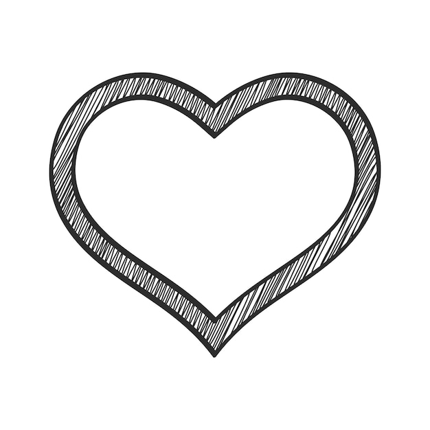 Esbozo de un corazón dibujado a mano