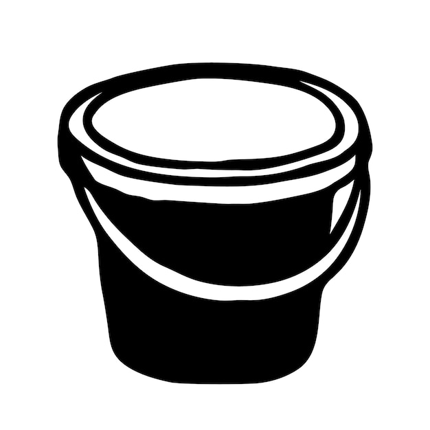 Esbozo de cubo de Doodle herramienta dibujada a mano símbolo gráfico aislado en fondo blanco