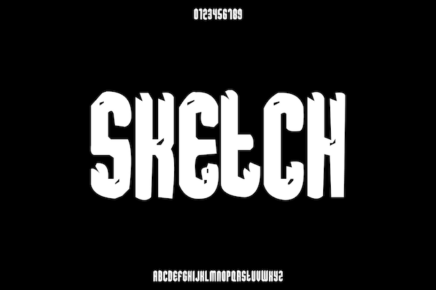 Esbozo decorativo Pincel vectorial creativo Diseño de fuentes alfabéticas