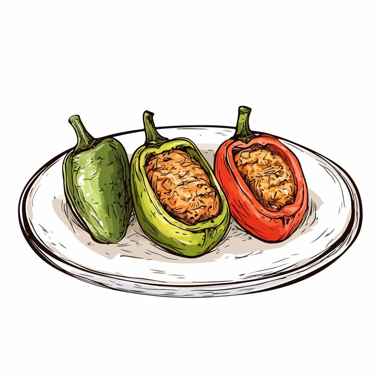 Vector esbozo detallado del arte clásico de la comida azerbaiyana dibujando una ilustración de comida