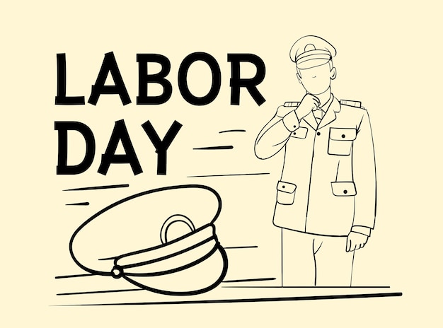 Esbozo para el Día Mundial del Trabajo 1 de mayo con ilustración vectorial de fondo Grunge