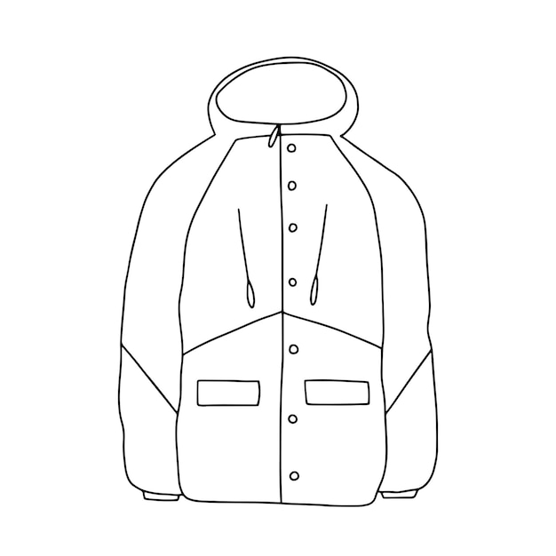 Esbozo dibujado a mano de la chaqueta de invierno
