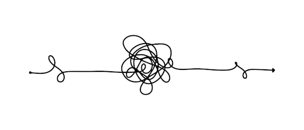 Esbozo dibujado a mano de enredos garabateados Escriptura abstractamente garabateada Ilustración vectorial