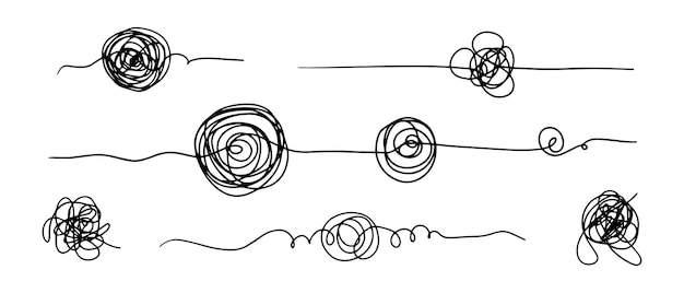 Esbozo dibujado a mano de enredos garabateados Escriptura abstractamente garabateada Ilustración vectorial