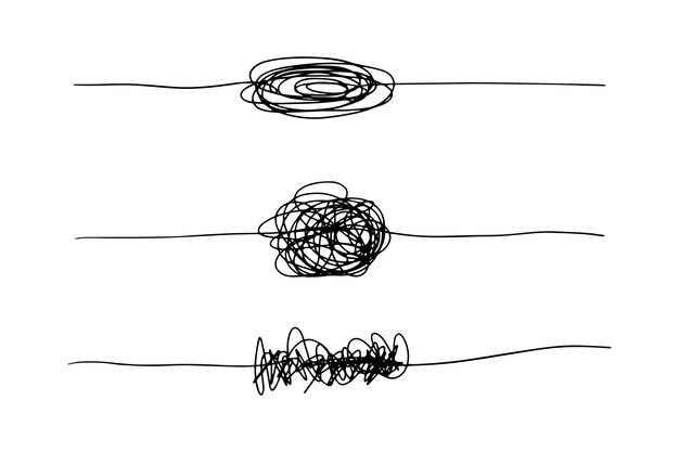 Esbozo dibujado a mano de enredos garabateados Escriptura abstractamente garabateada Ilustración vectorial