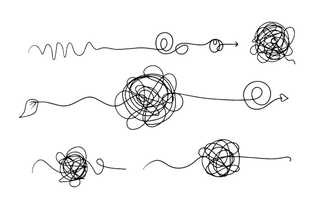 Esbozo dibujado a mano de enredos garabateados Escriptura abstractamente garabateada Ilustración vectorial