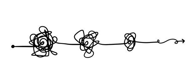 Esbozo dibujado a mano de enredos garabateados Escriptura abstractamente garabateada Ilustración vectorial