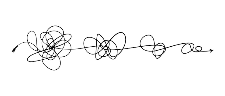 Vector esbozo dibujado a mano de enredos garabateados escriptura abstractamente garabateada ilustración vectorial