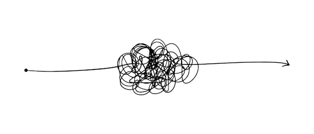 Esbozo dibujado a mano de enredos garabateados Escriptura abstractamente garabateada Ilustración vectorial