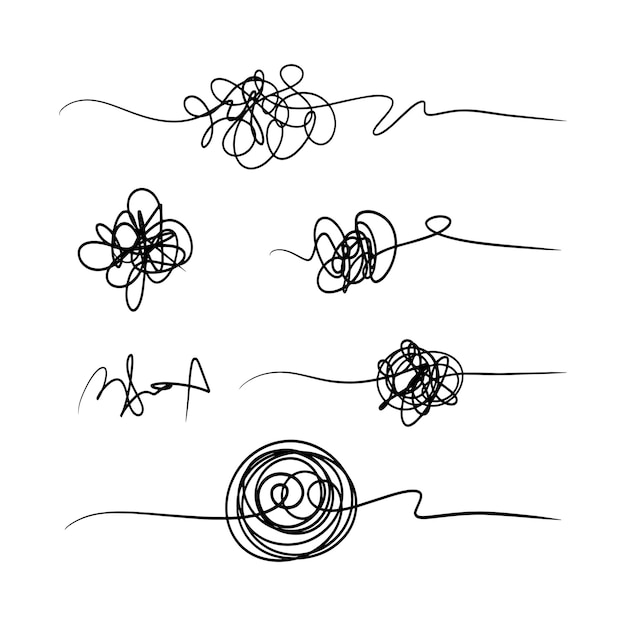Esbozo dibujado a mano de enredos garabateados Escriptura abstractamente garabateada Ilustración vectorial