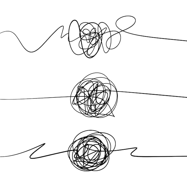 Esbozo dibujado a mano de enredos garabateados Escriptura abstractamente garabateada Ilustración vectorial