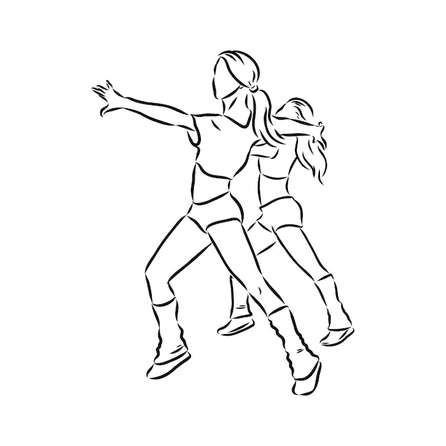 Esbozo dibujado a mano de una mujer haciendo ejercicio Ilustración vectorial