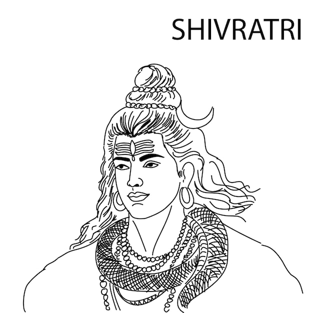 Esbozo dibujado a mano del Señor Shiva Ilustración vectorial