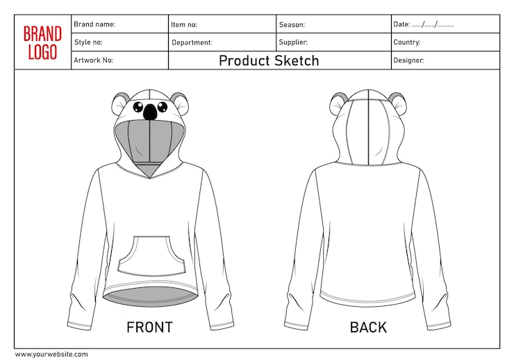 Vector esbozo de diseño de la capucha de koala
