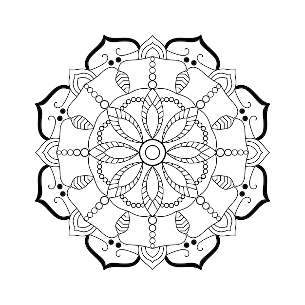 Esbozo de diseño de mandala vectorial dibujado a mano
