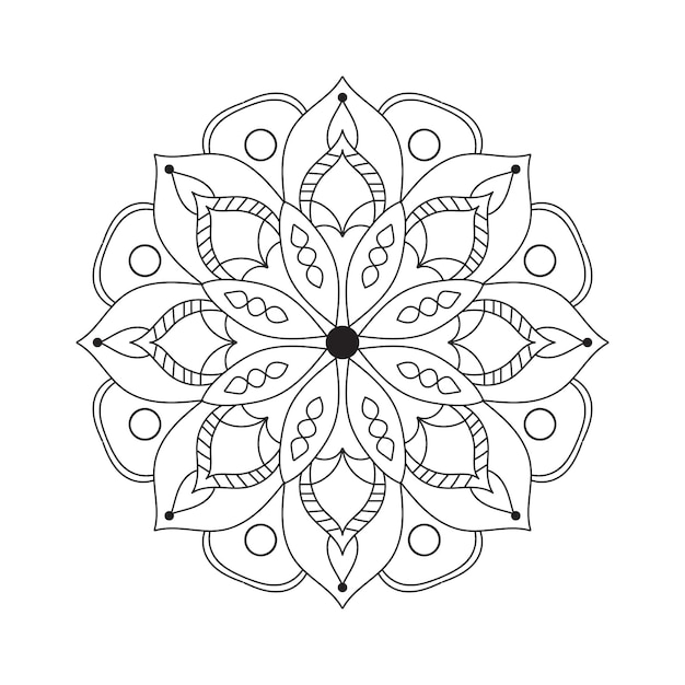 Esbozo de diseño de mandala vectorial dibujado a mano