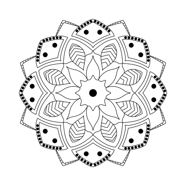 Esbozo de diseño de mandala vectorial dibujado a mano