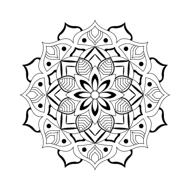 Esbozo de diseño de mandala vectorial dibujado a mano