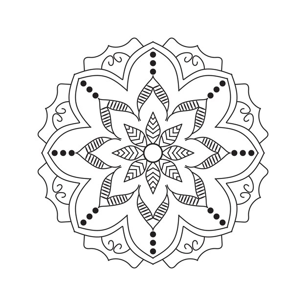 Esbozo de diseño de mandala vectorial dibujado a mano