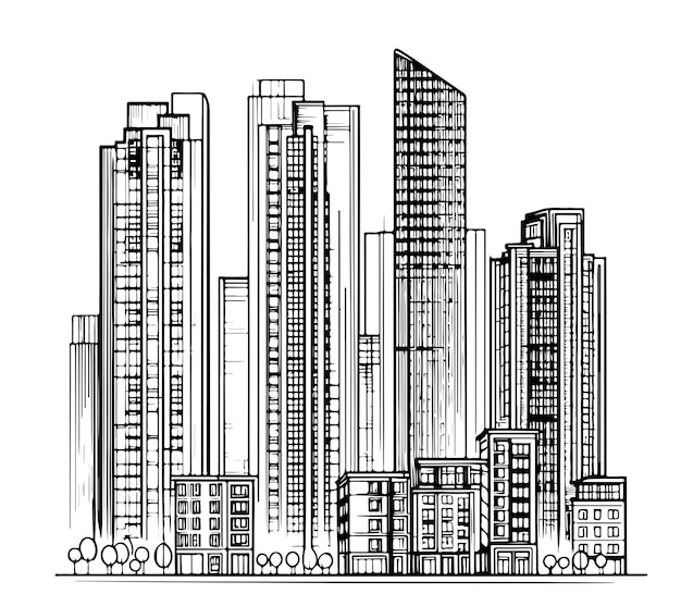 Esbozo de un edificio de gran altura Arquitectura