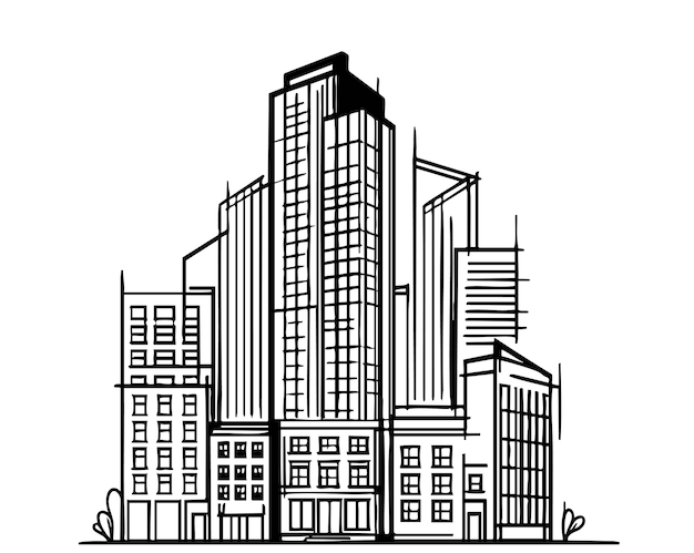 Esbozo de un edificio de gran altura Arquitectura