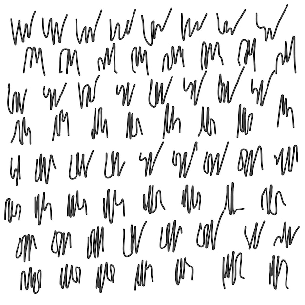Esbozo garabateo lápiz garabateo de línea a mano libre dibujos garabateados dibujo de línea negra abstracto hecho a mano