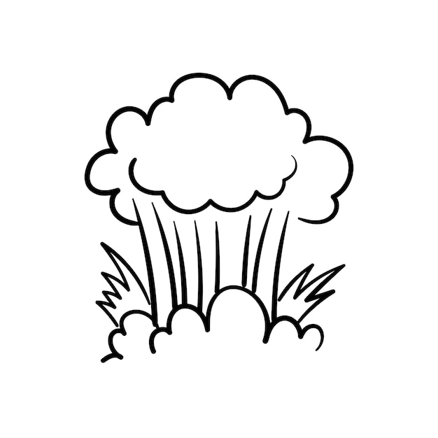 Esbozo gráfico de explosión. Ilustración de línea aislada sobre fondo blanco.