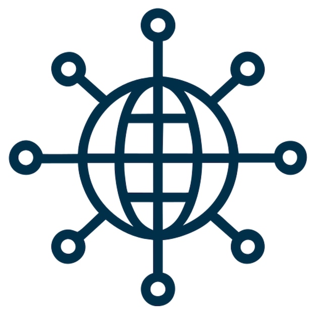 esbozo del icono de la red de tecnología