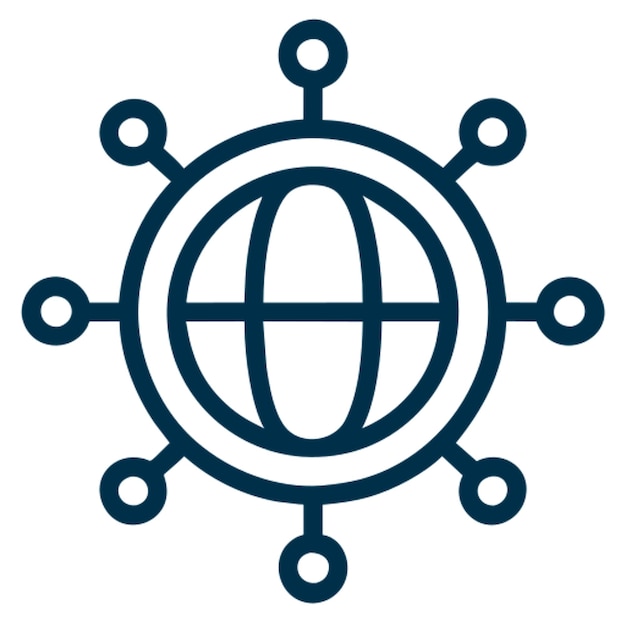 esbozo del icono de la red de tecnología