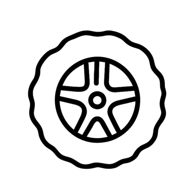esbozo del icono de servicio del neumático