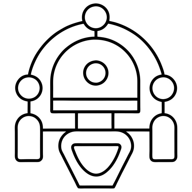 Esbozo de la ilustración vectorial del icono de la tecnología digital