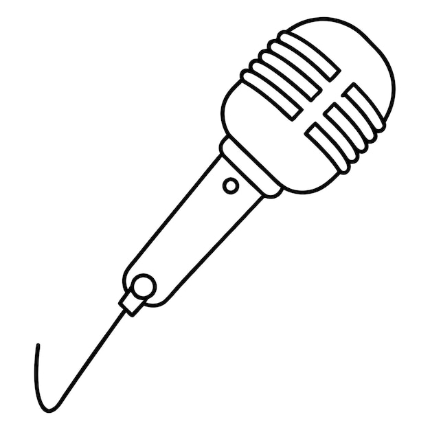 esbozo de la ilustración vectorial del micrófono para la música