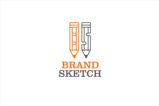 Esbozo de lápiz BS diseño inicial del logotipo línea estilo icono símbolo